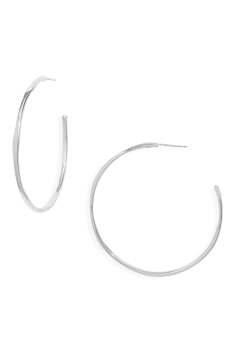 Medium Loom Hoop Earrings, Main, color, STERLING SILVER