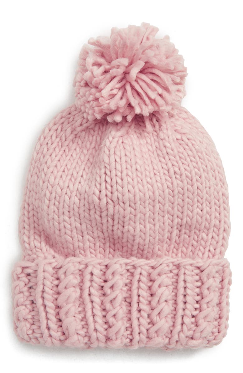 BP. Chunky Knit Pompom Beanie, Main, color, 
