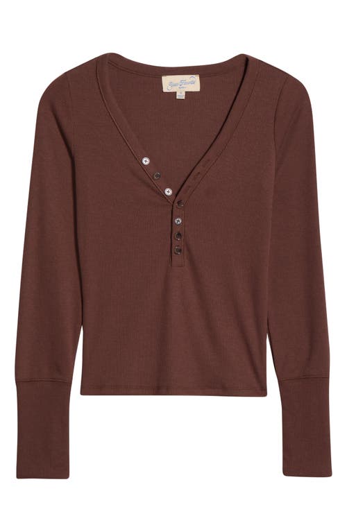 Pacsun Payton V-neck Henley In Brown