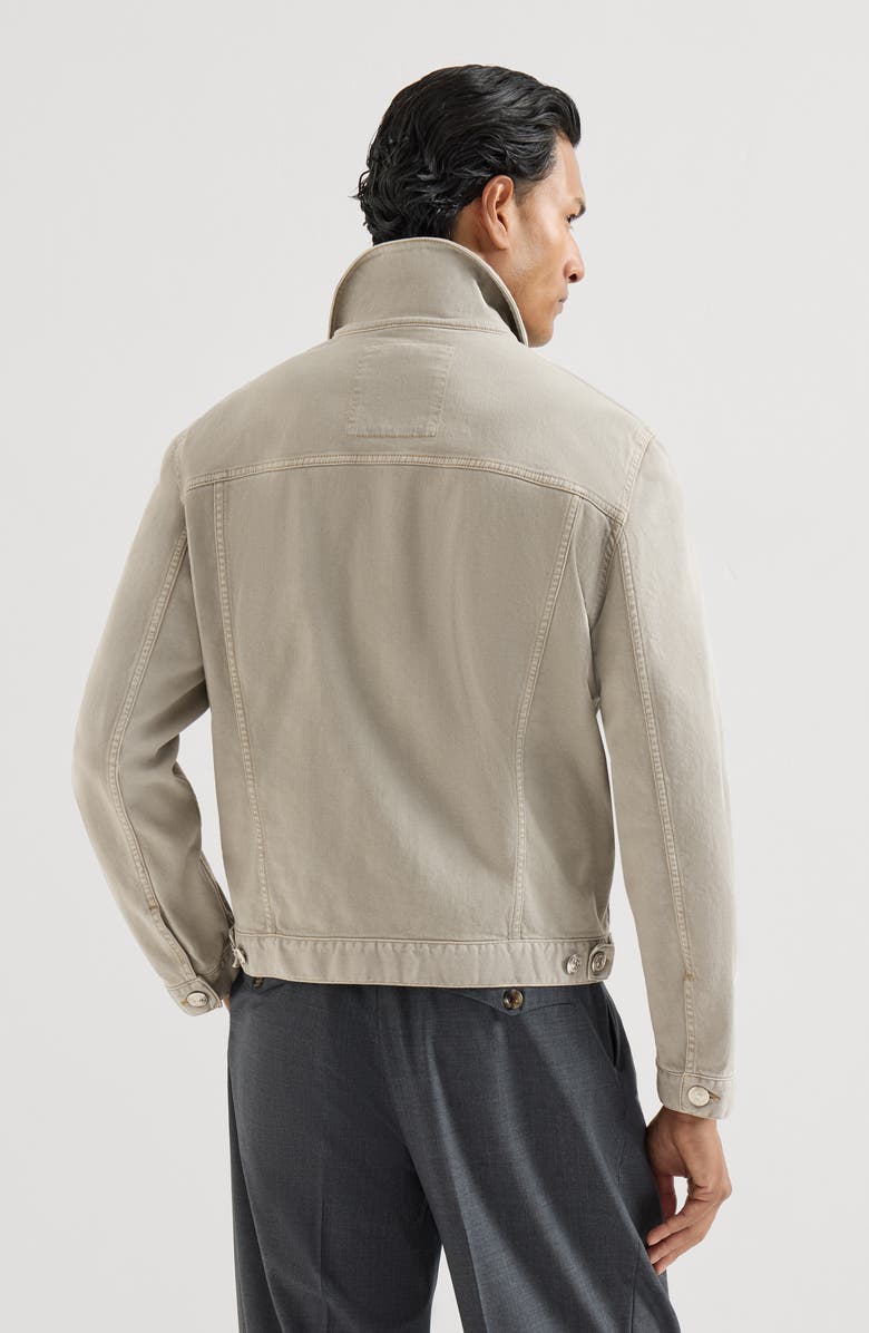Brunello Cucinelli Denim four-pocket jacket, Alternate, color, Khaki