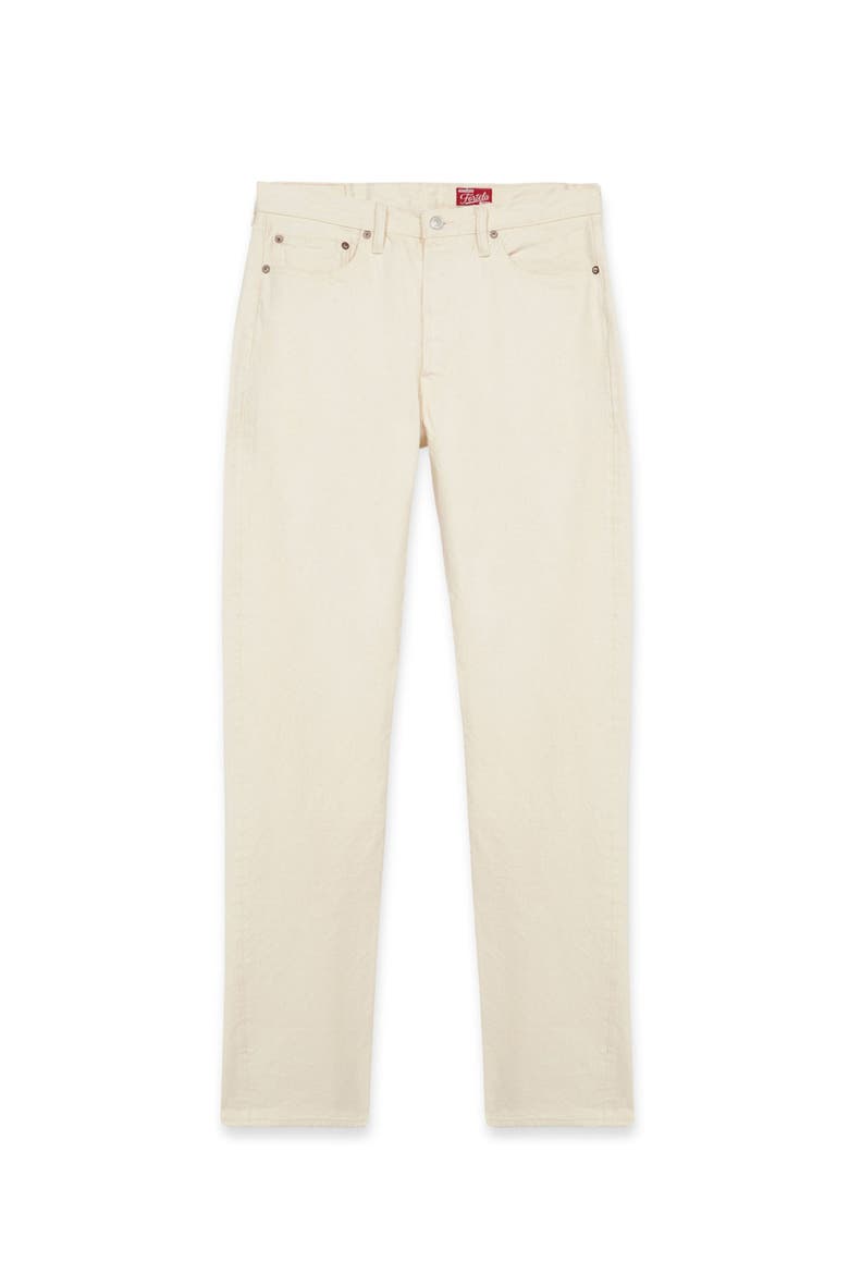 992 Johnny Japan Selvedge High-Waisted 5-Pocket Ecrù Denim, Main, color, OFF WHITE