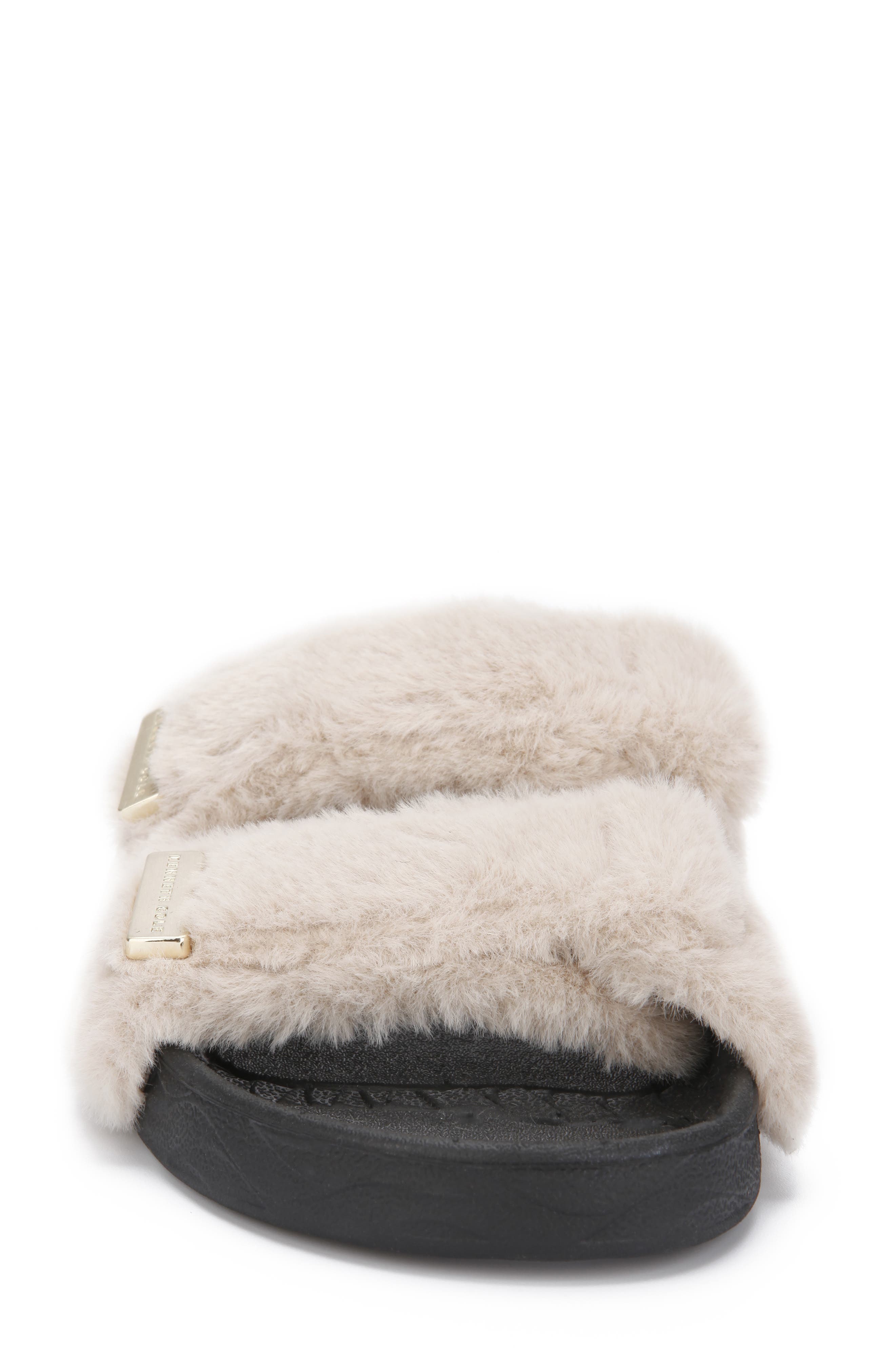 Kenneth Cole New York Nova Faux Fur Slide Sandal, Alternate, color, 
