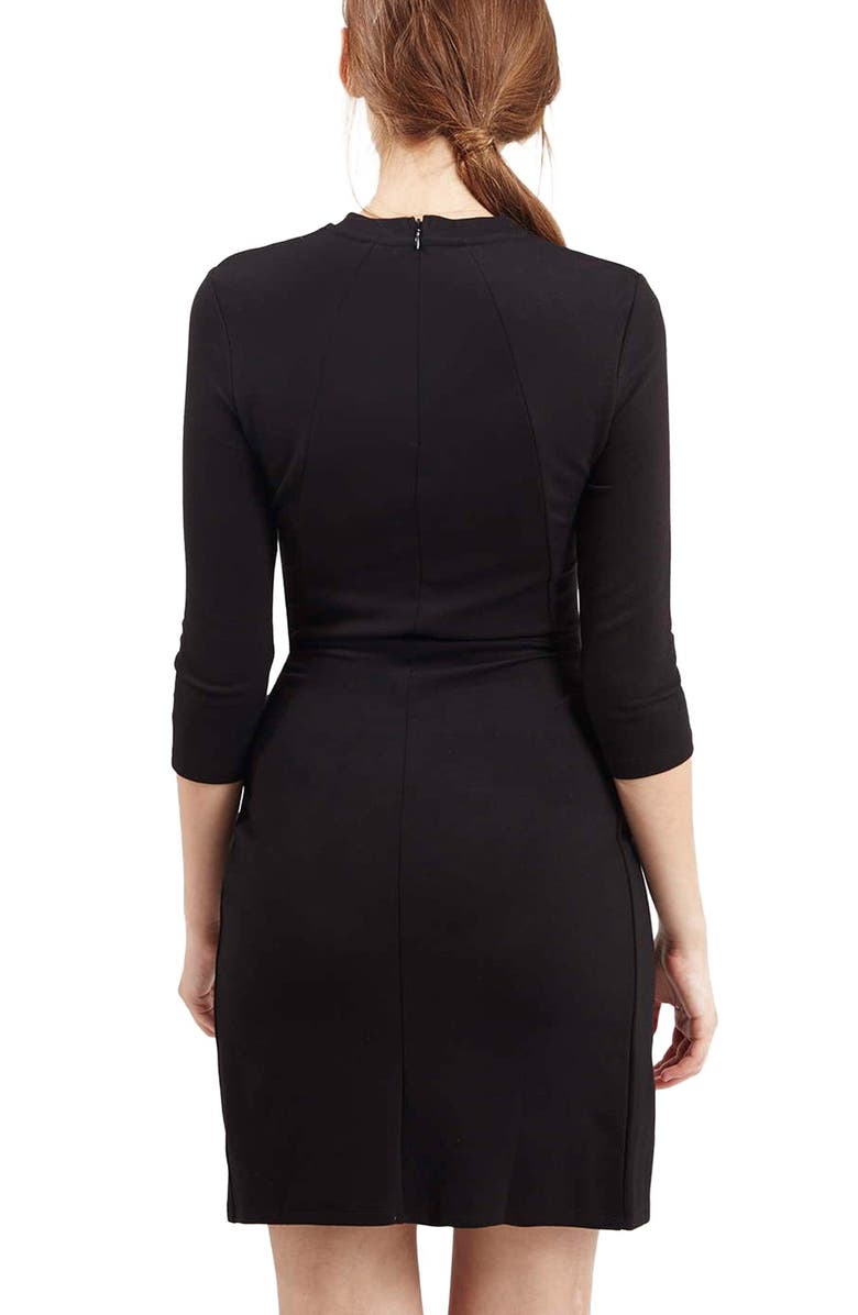 Topshop Faux Wrap Body-Con Dress, Alternate, color,