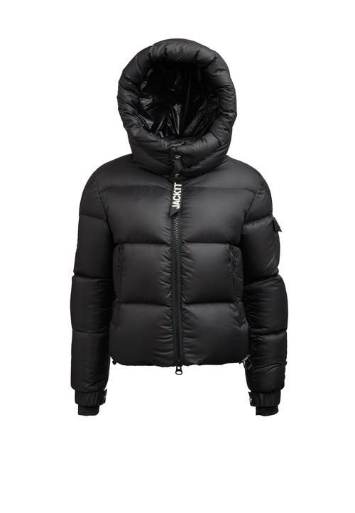 Jack1t High Collar Puffer Jacket In Black