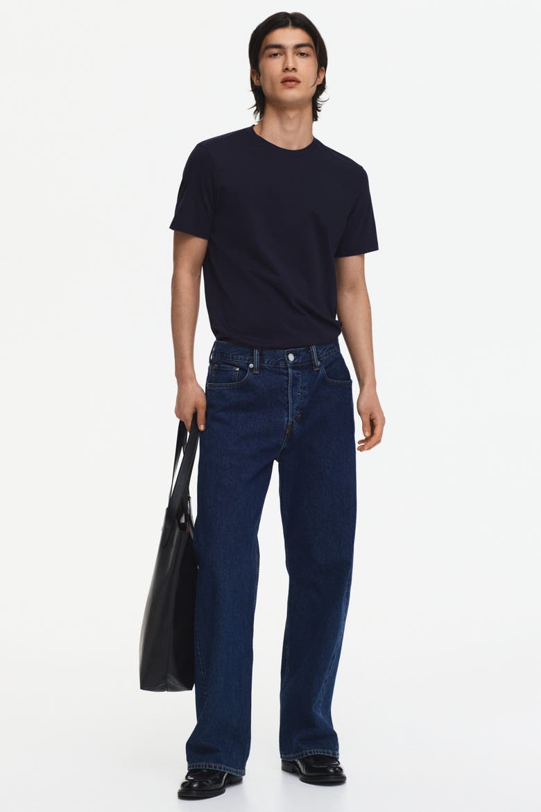 Slim Fit Pima Cotton T-shirt, Alternate, color, Navy blue
