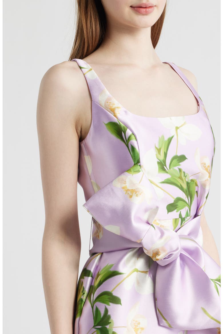 purple floral satin dress Purple Long Satin Dress