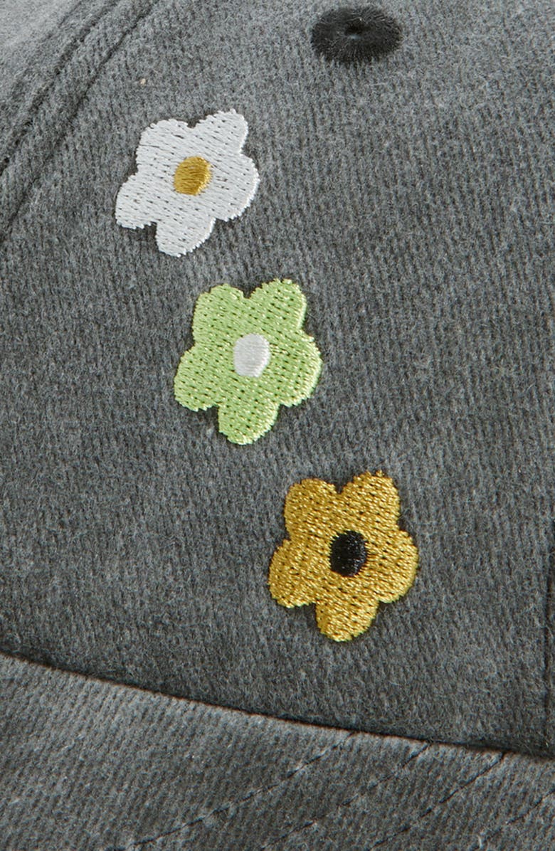 Ruby & Ry Kids' Embroidered Floral Denim Baseball Cap, Alternate, color, Black