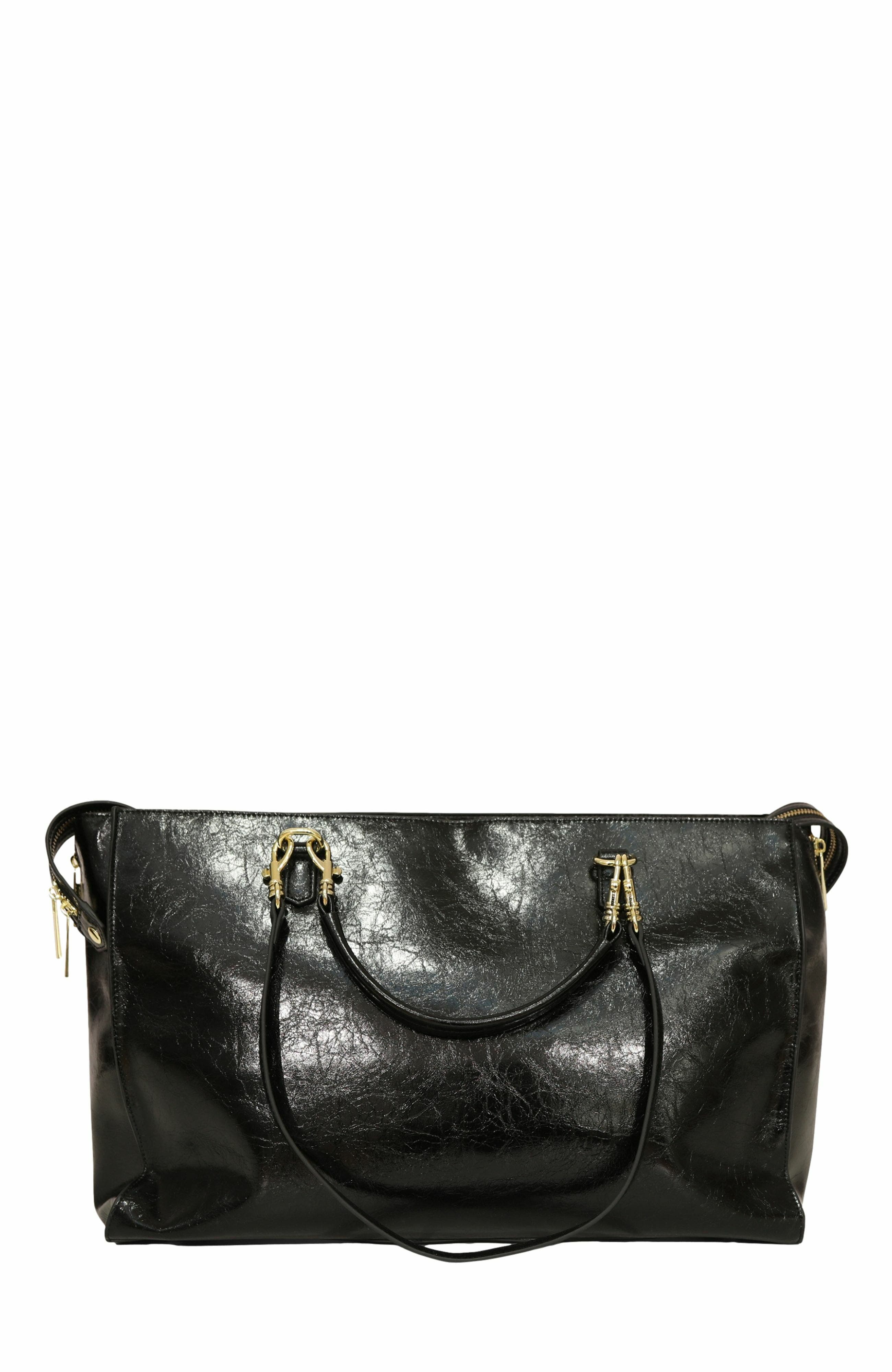 Belle & Bloom Reflections Leather Shoulder Bag, Alternate, color, Black