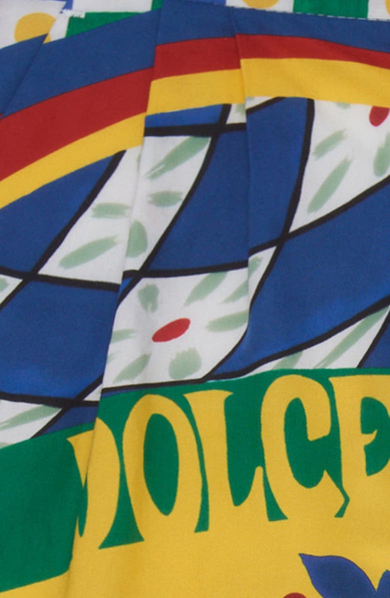 Dolce&Gabbana Kids' Carretto Siciliano Print Cotton Shorts, Alternate, color, 