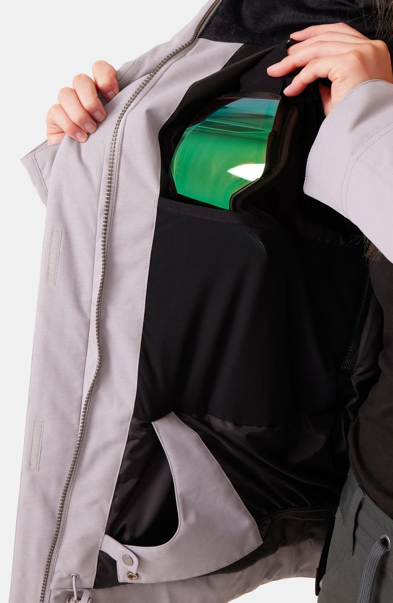 Roxy Meade Hooded Snow Jacket with Faux Fur Trim, Alternate, color, Heather Purple/ Grey