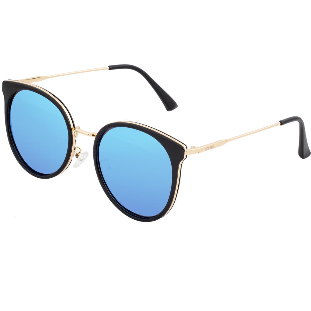 Shop Bertha Brielle Polarized Sunglasses In Black/blue