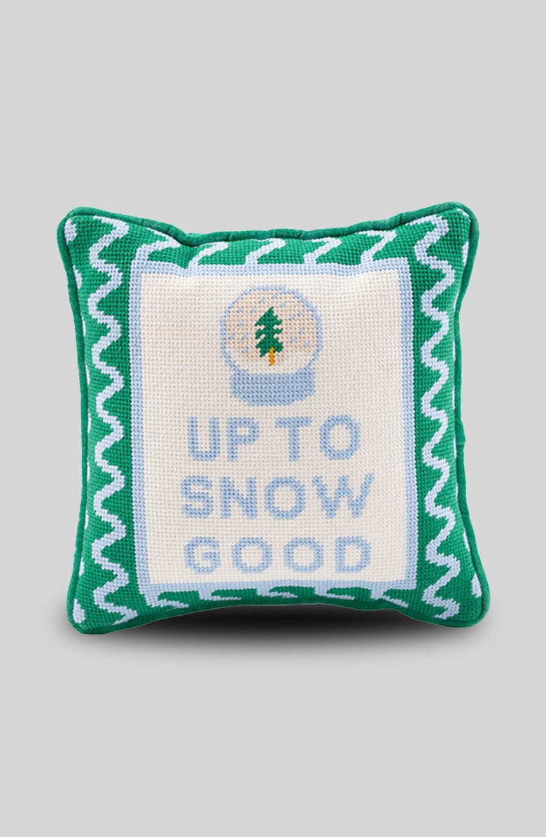 Furbish Up to Snow Good Needlepoint Pillow, Main, color, Up To Snow Good