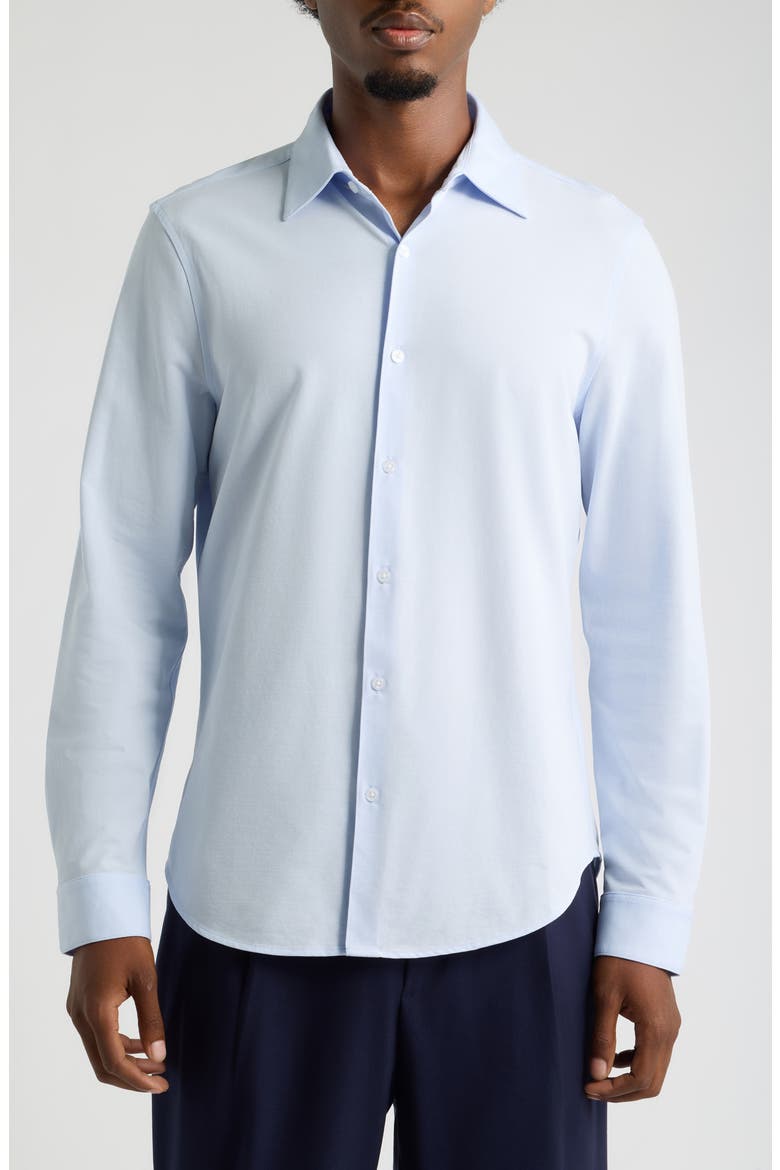 Slim Fit Solid Dress Shirt, Alternate, color, BLUE HALOGEN
