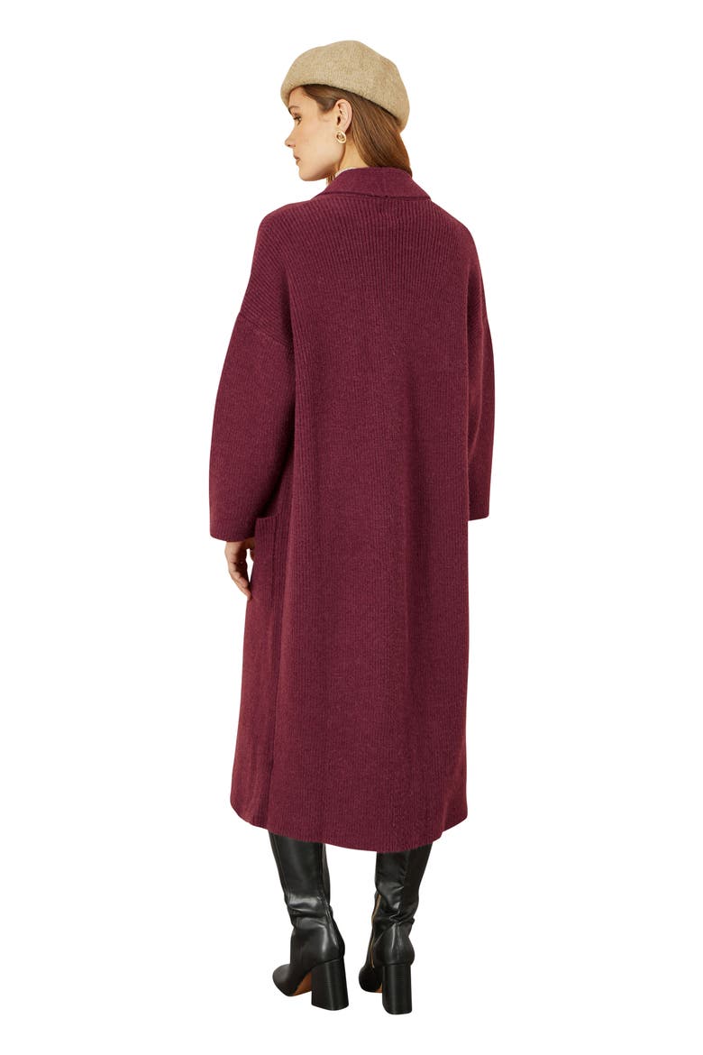 Knitted Maxi Cardigan, Alternate, color, Burgundy