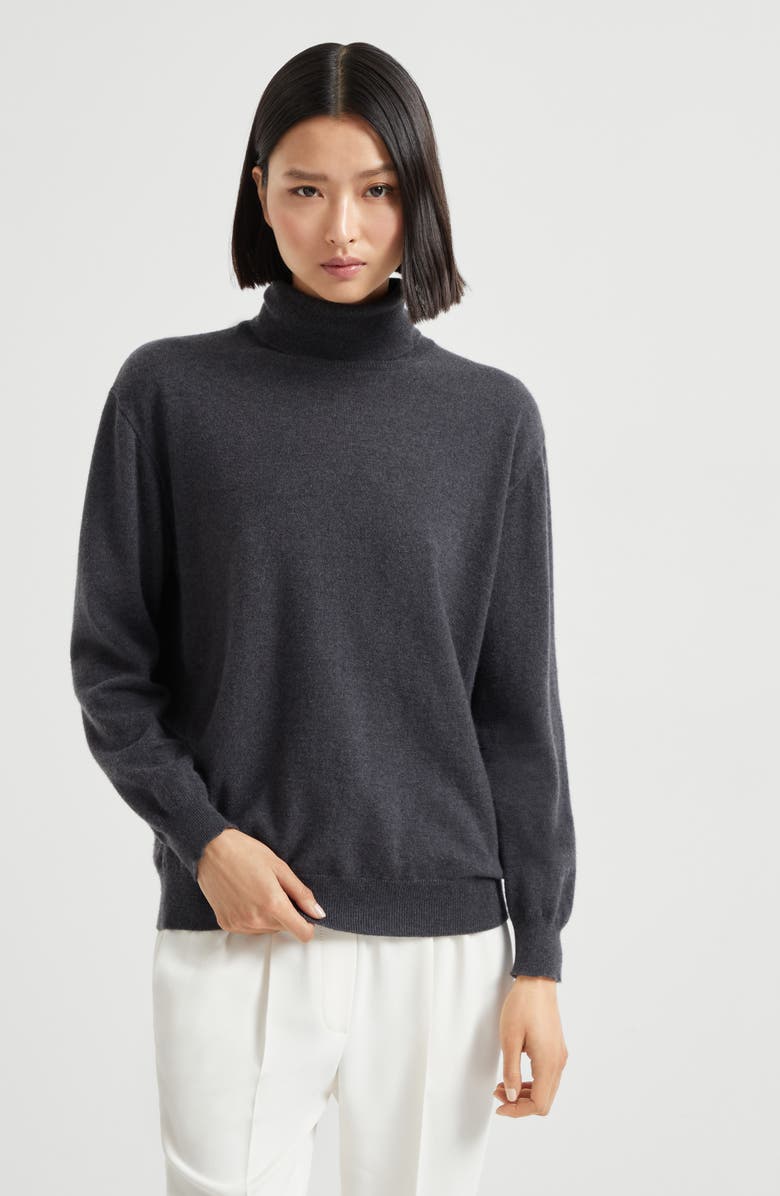 Brunello Cucinelli Turtleneck sweater, Alternate, color, Lignite Grey