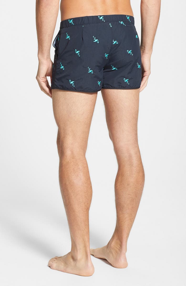 Parke & Ronen 'Angeleno' Embroidered Swim Trunks, Alternate, color, 
