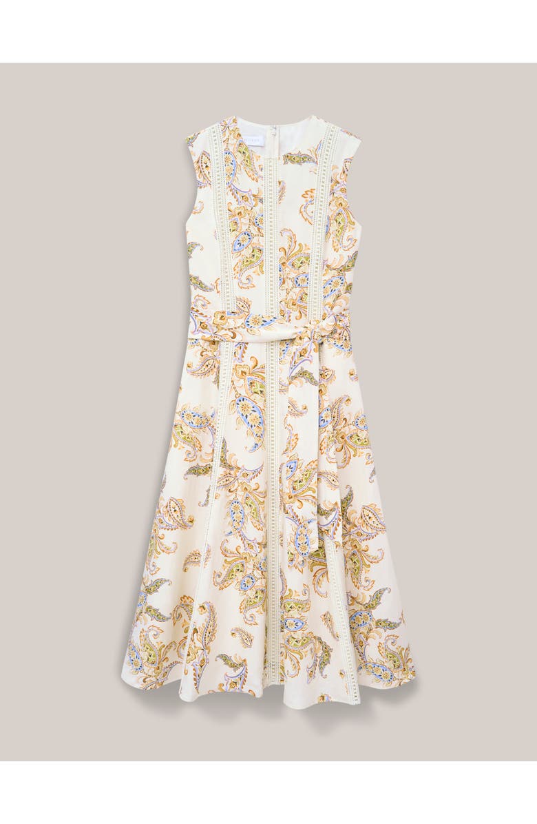 HOBBS LONDON Uma Linen Blend Midi Dress, Alternate, color, Cream Multi