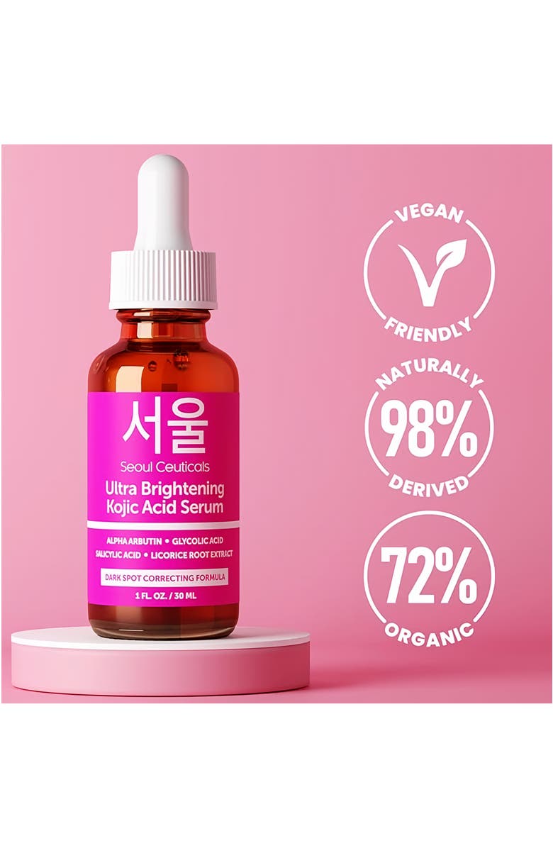 Seoul Ceuticals Korean Skincare Ultra Brightening Kojic Acid Serum, Alternate, color, Clear