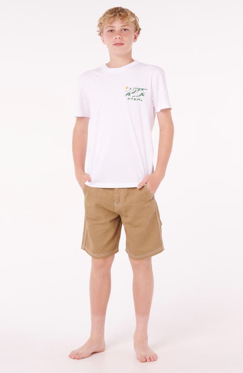 Rip Curl Kids' Dudes Cotton Graphic T-shirt In White