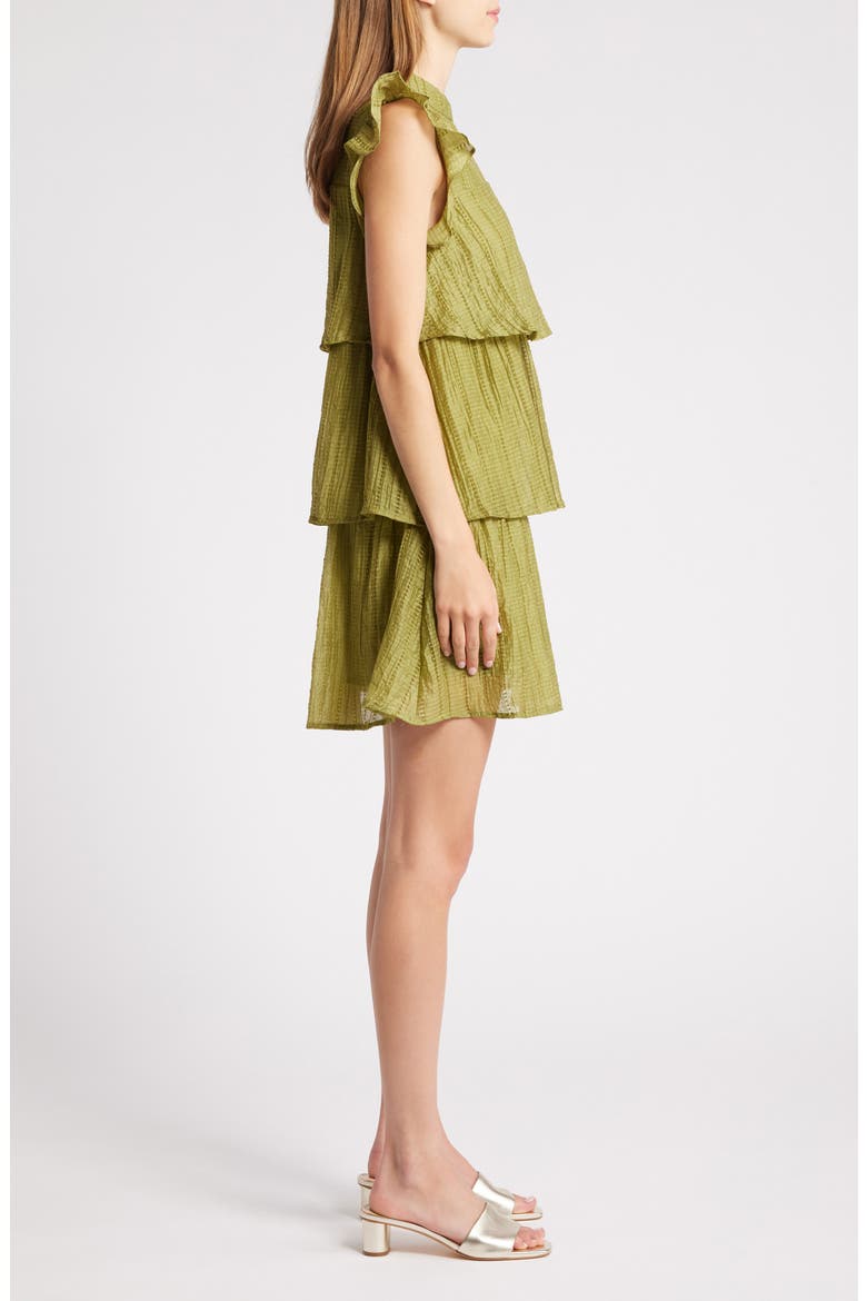 Ruffle Texture Minidress, Alternate, color, GREEN