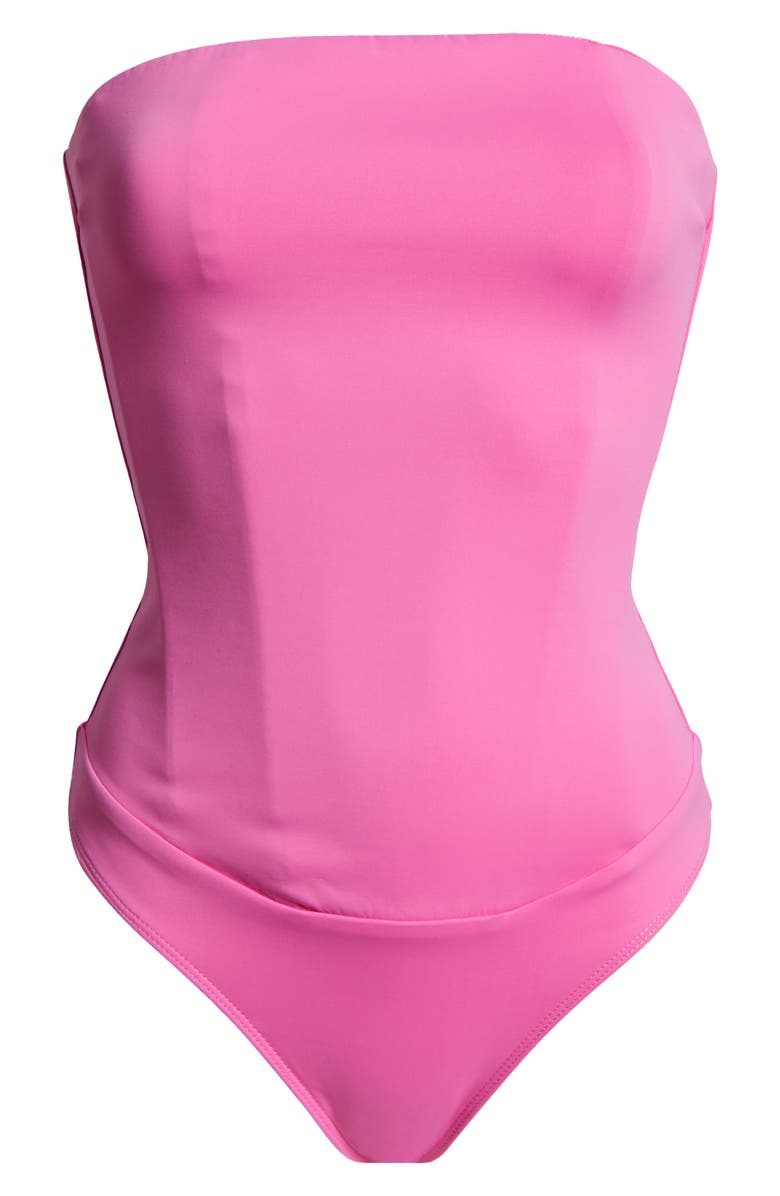 Good American Sculpting Corset Strapless Bodysuit, Alternate, color, Berry Sorbet010