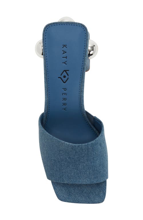 Katy Perry The Gemm Stud Slide Sandal In Blue Denim
