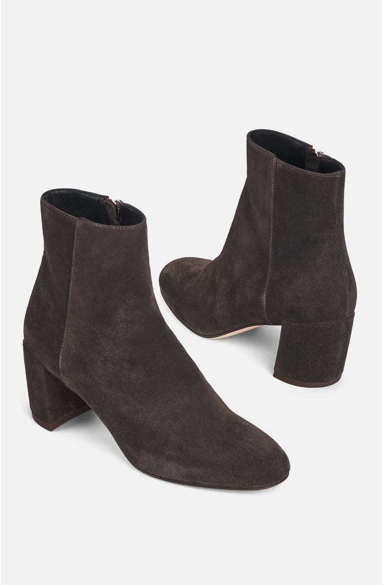 AGL Lynn Bootie Heeled Leather Ankle Boot, Alternate, color, Charcoal