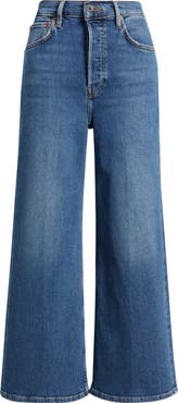 Re/Done High Waist Crop Wide Leg Jeans