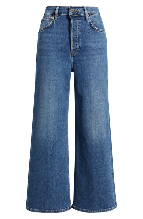 Re/done High Waist Crop Wide Leg Jeans In Mid 70s