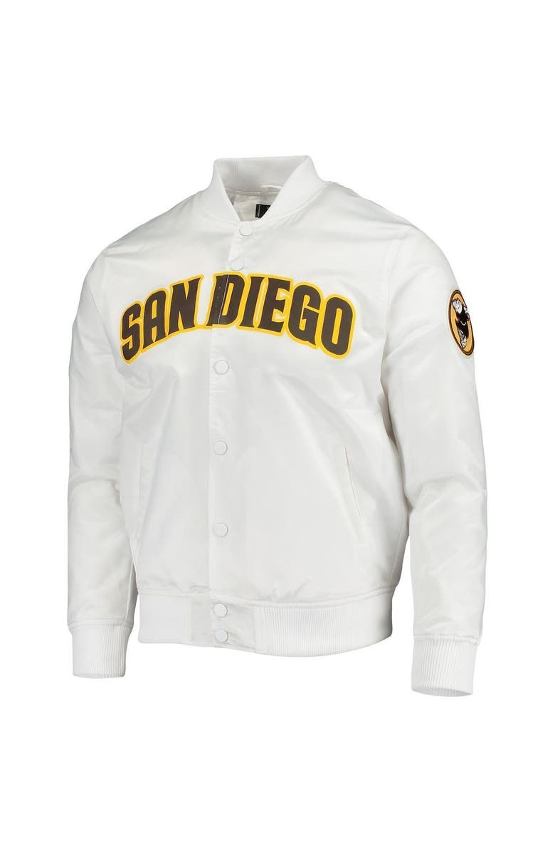 PRO STANDARD Men's Pro Standard White San Diego Padres Wordmark Satin Full-Snap Jacket, Alternate, color, White