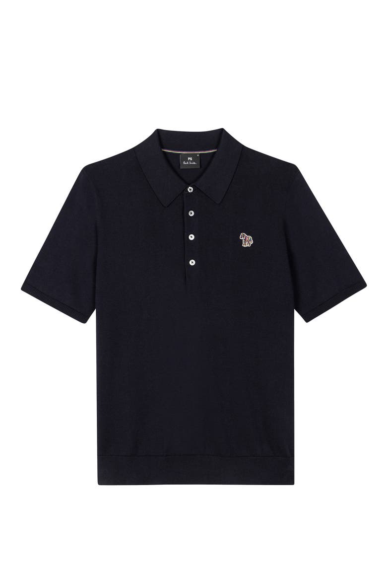 Zebra Bad Polo Sweater, Main, color, VERY DARK NAVY