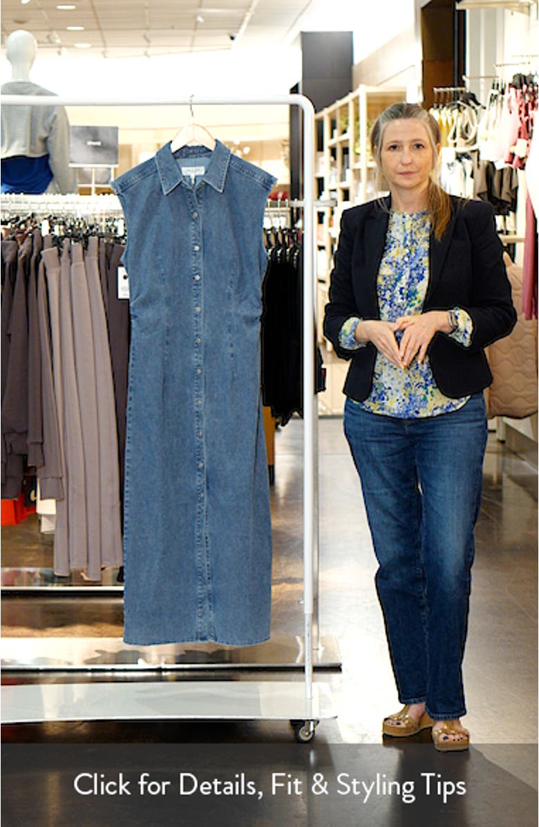 Leah Airflex Denim Midi Shirtdress, sales video thumbnail