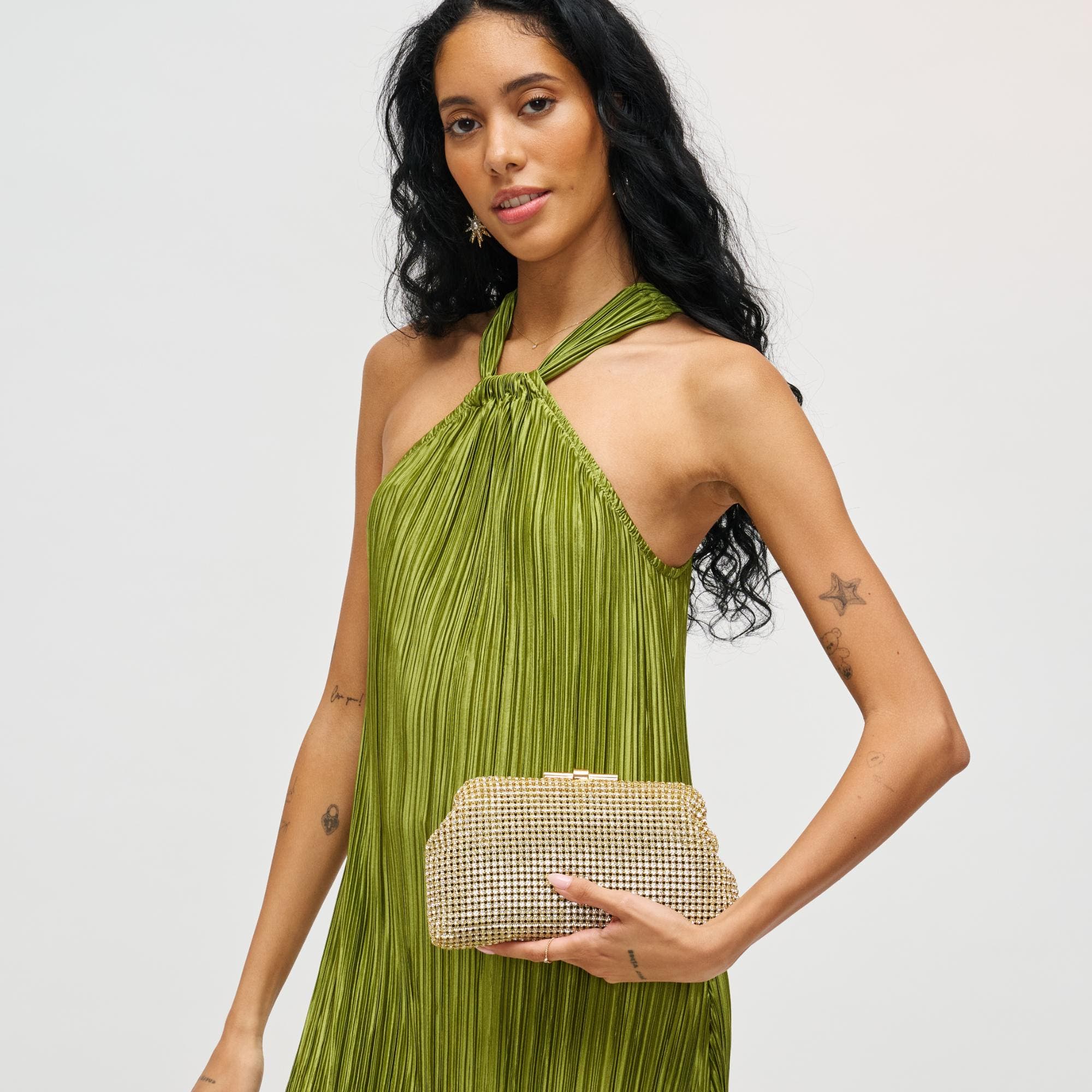 URBAN EXPRESSIONS HANDBAGS Delfina Evening Bag, Main, color, Gold