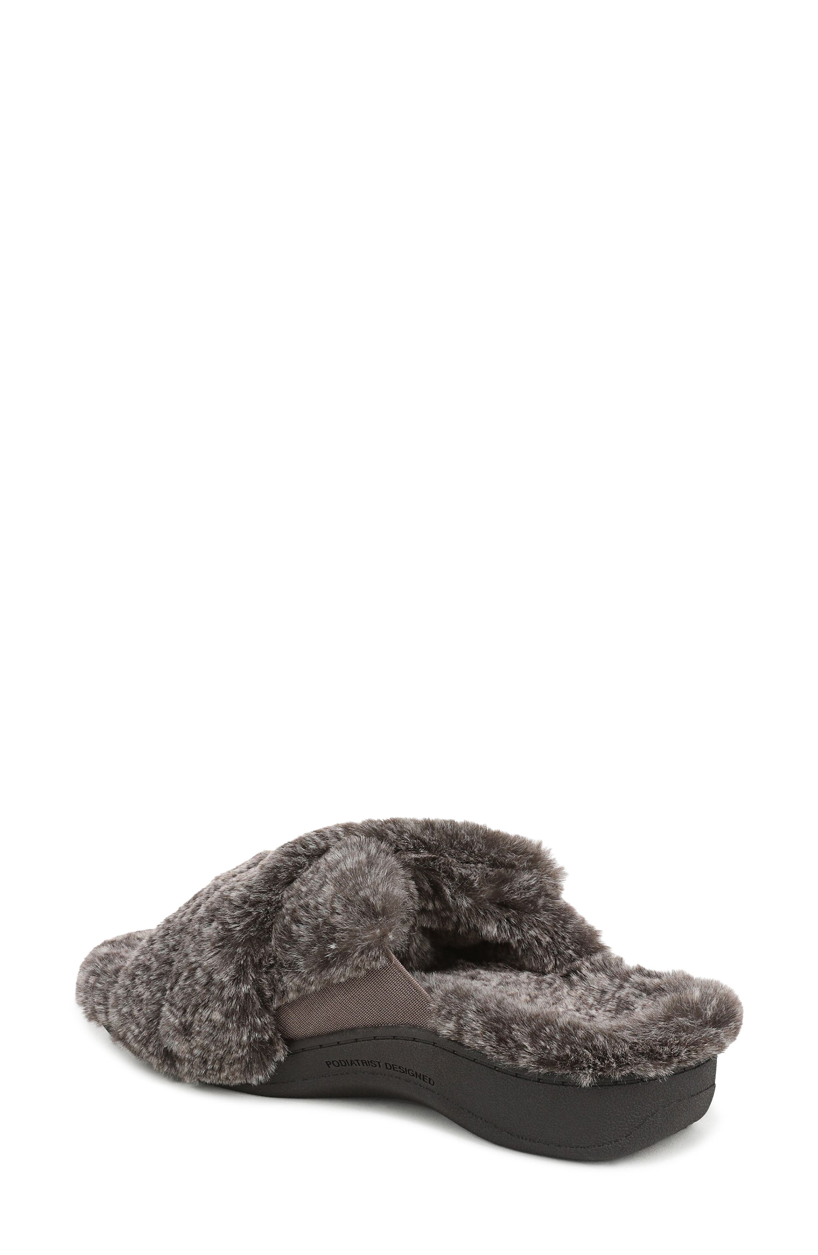 Vionic Relax II Slide Slipper, Alternate, color, Dark Brown Faux
