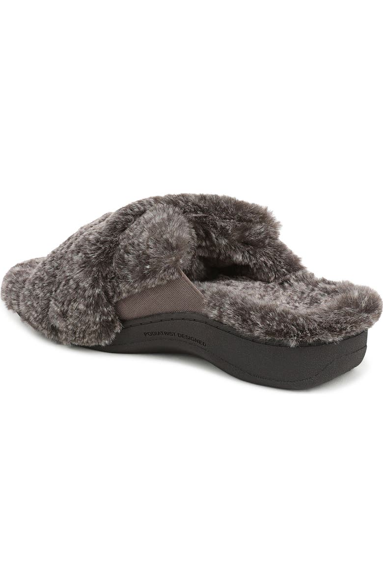 Vionic Relax II Slide Slipper, Alternate, color, Dark Brown Faux