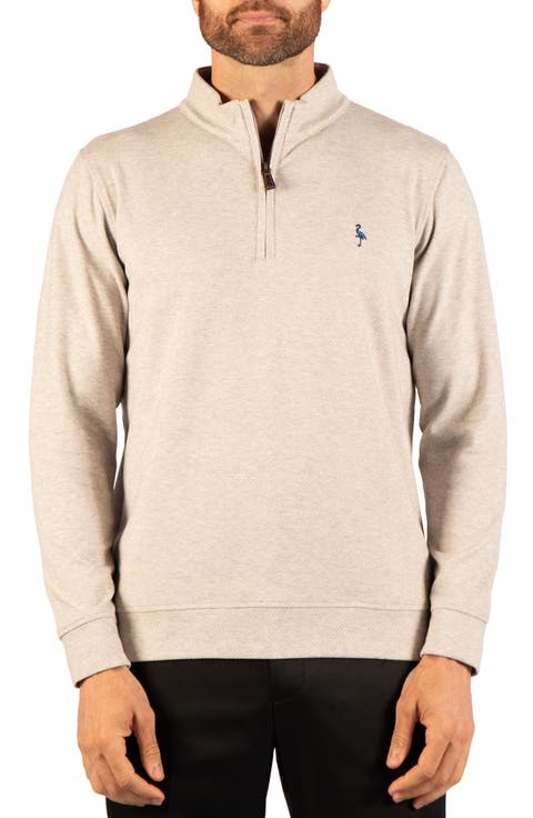 Melange Twill Quarter Zip Pullover