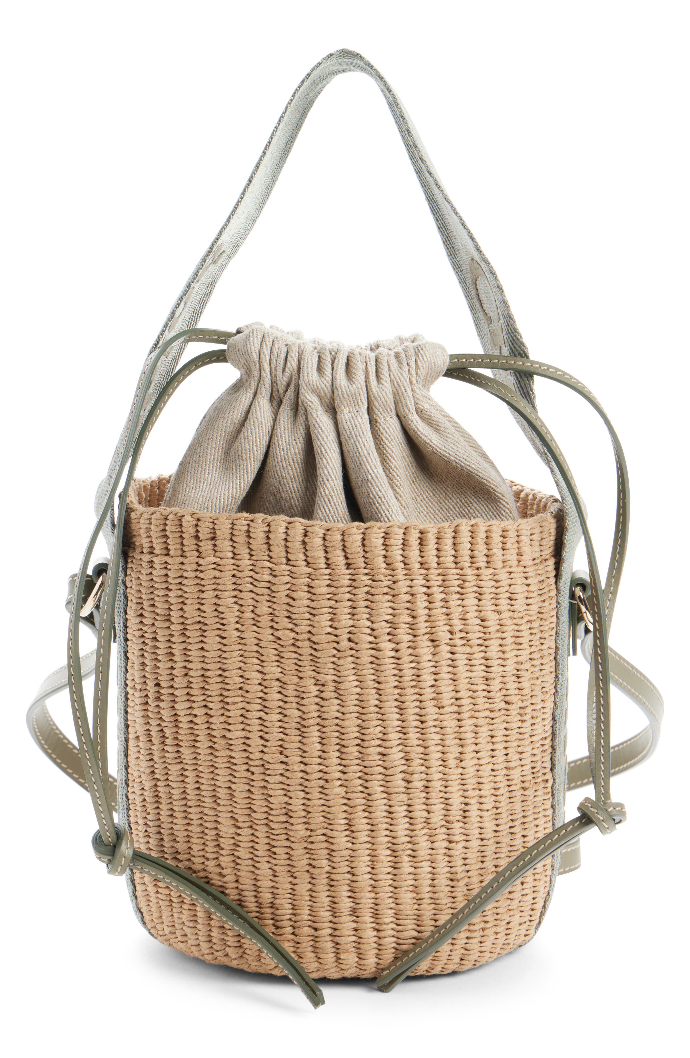 Chloé Small Woody Basket Bucket Bag, Main, color, Aloe Green