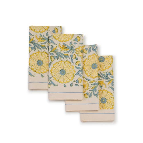 Sustainable Threads Hand Block Printed Napkins In Multi