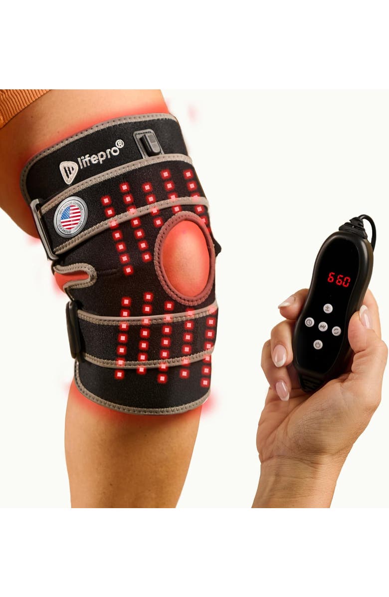 Lifepro Biorecover Knee Massager with Heat & Red Light Therapy for Knee Brace Infrared Therapy Device, Main, color,