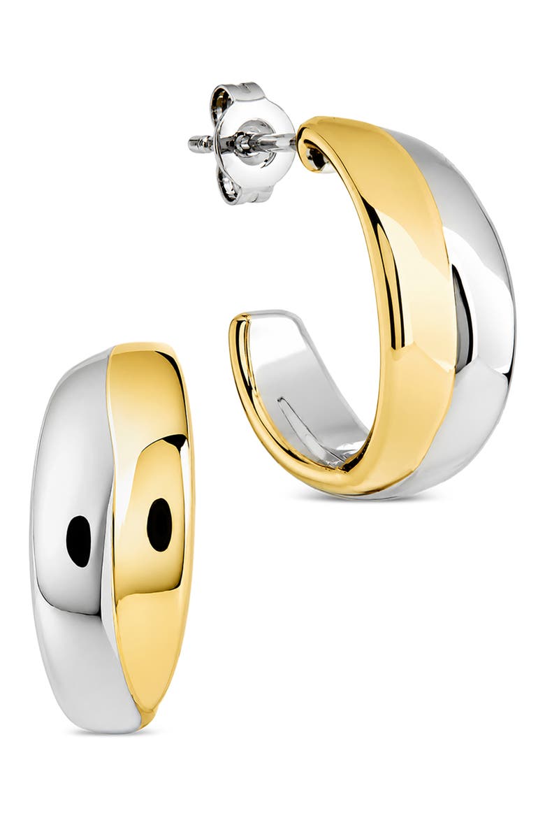 Gretchen Two-Tone Huggie Hoop Earrings, Alternate, color, DUAL TONE