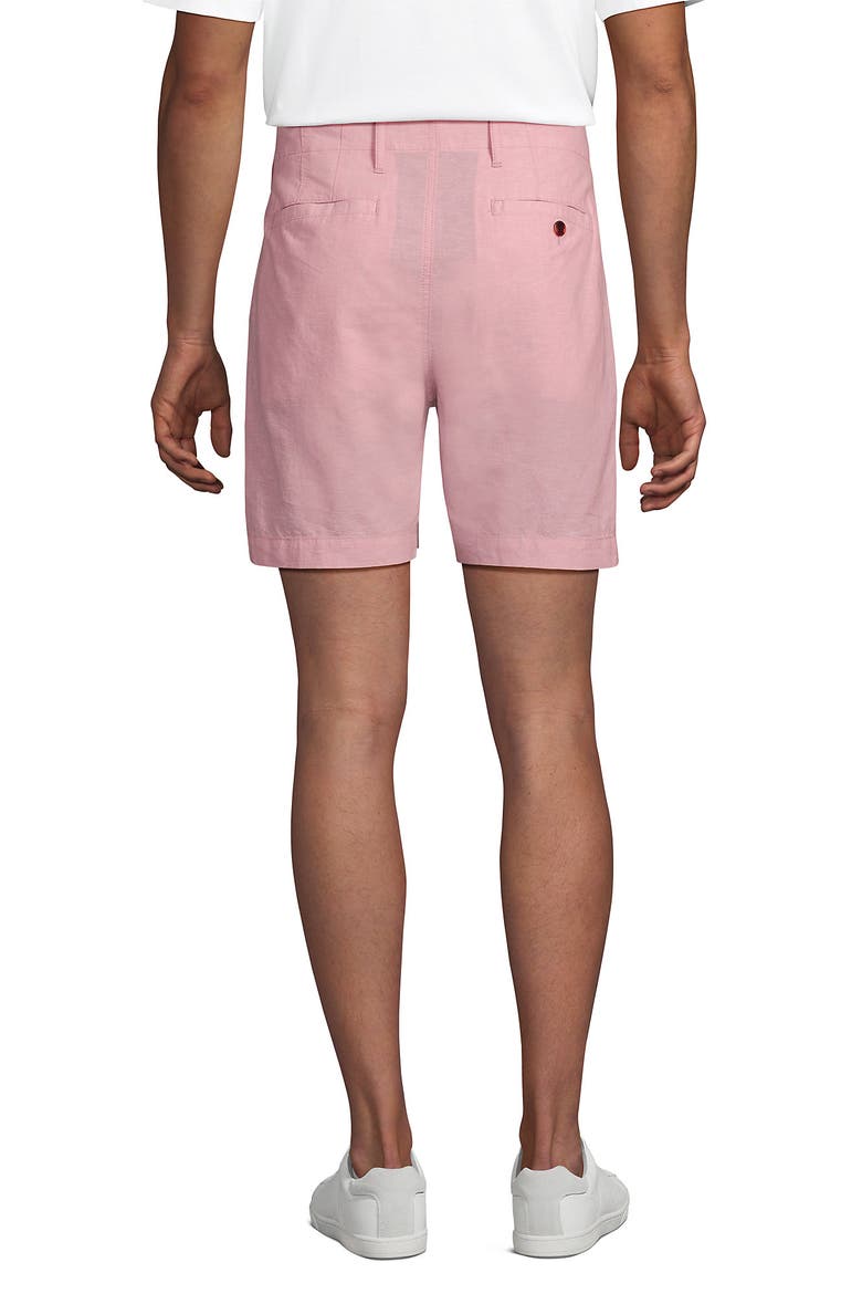 7" Classic Fit Linen Blend Short, Alternate, color, Pale Sunset Coral Pink