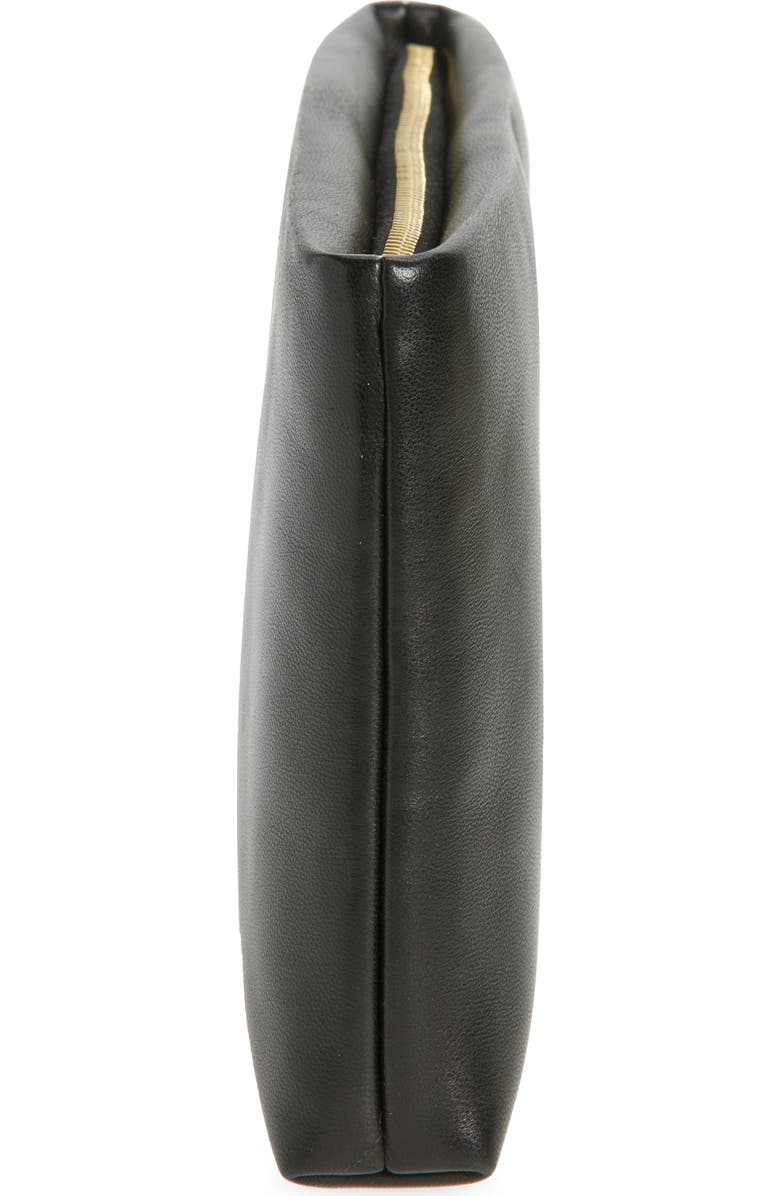 Saint Laurent Calypso Long Leather Pouch Clutch, Alternate, color, Noir