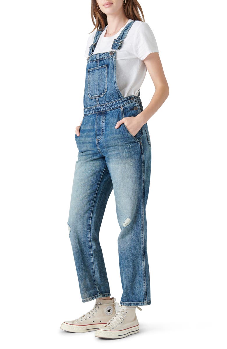 Lucky Brand Boyfriend Overalls, Alternate, color, 