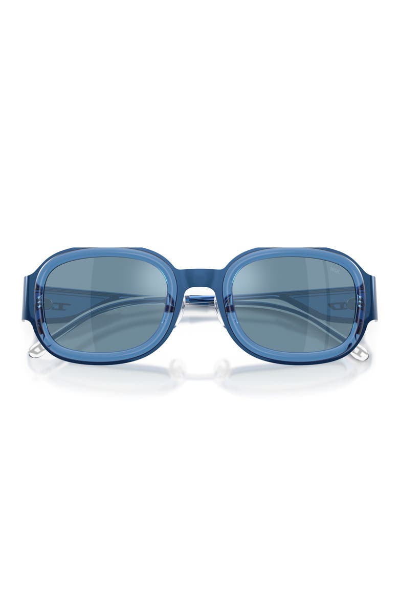49mm Small Mirrored Square Sunglasses, Alternate, color, BLUE / BLUE MIRROR SILVER