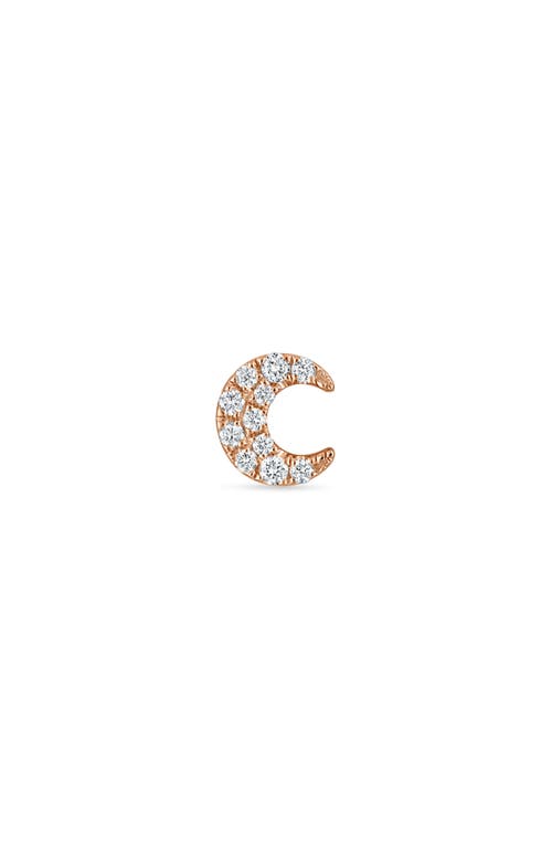 MARIA TASH MARIA TASH DIAMOND MOON THREADED STUD EARRING 