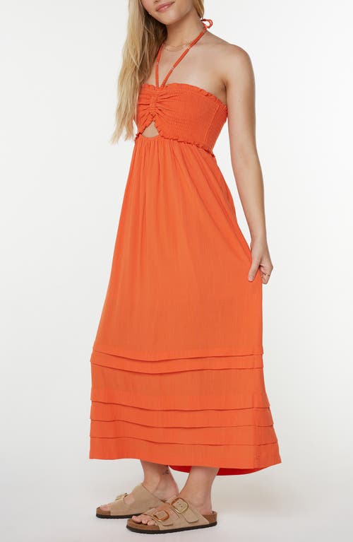 Roxy Saltwater Sweetness Convertible Maxi Dress In Orange