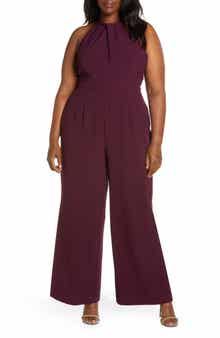 Julia Jordan Sleeveless Twisted Halter Wide Leg Jumpsuit