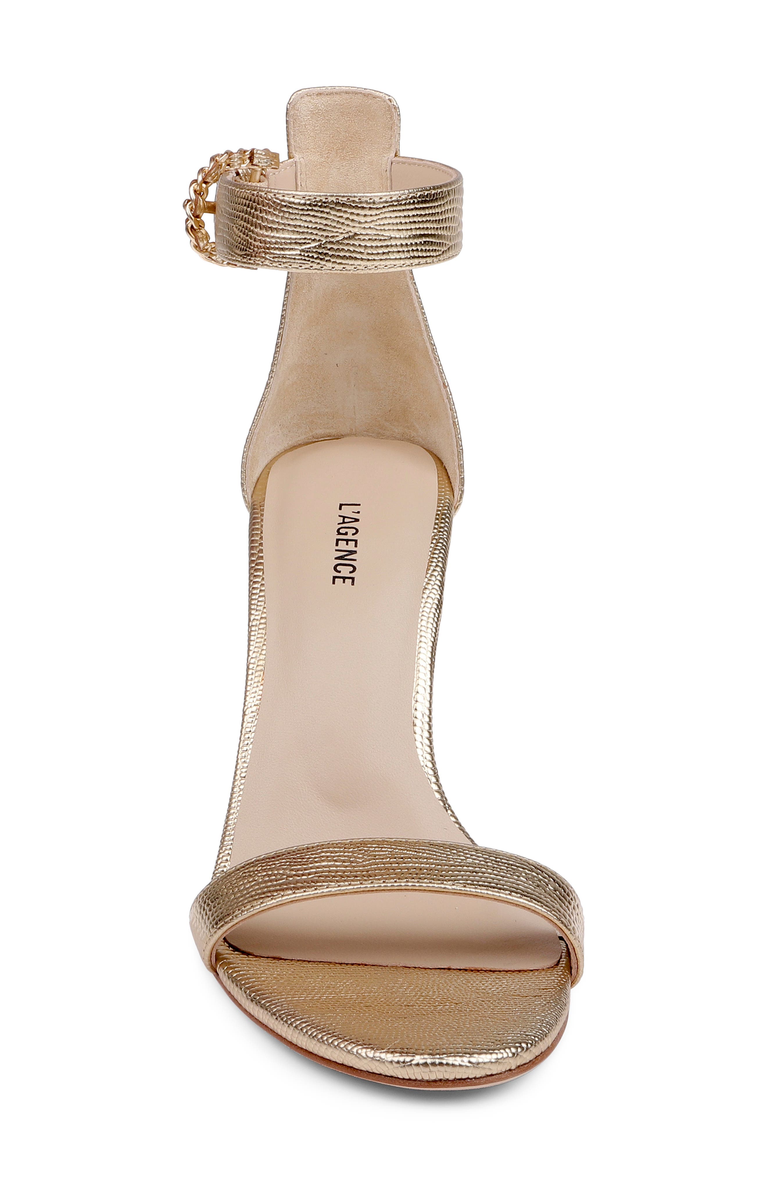 Gisele Ankle Strap Sandal, Alternate, color, GOLD LIZARD