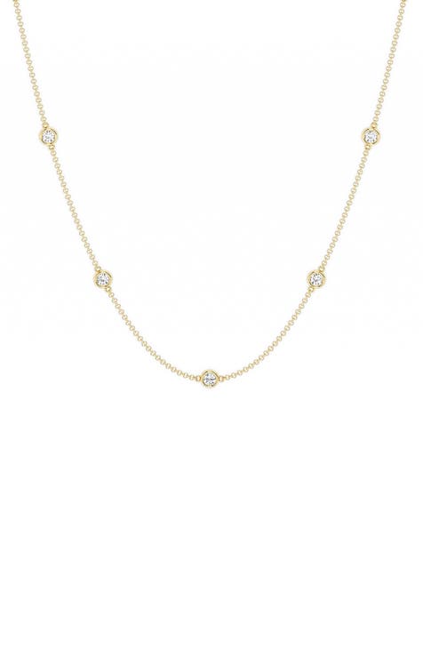 Lab Created Diamond Station Necklace