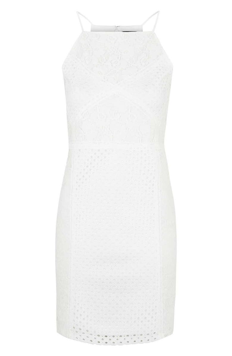 Topshop Strappy Lace Body-Con Dress, Alternate, color,